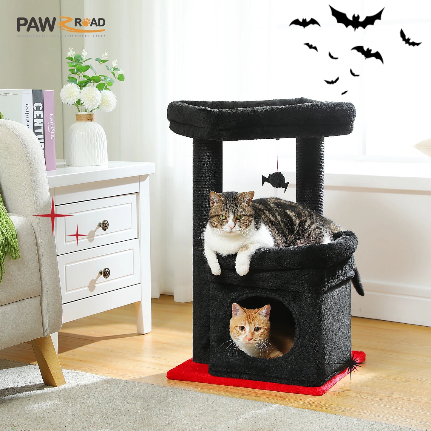 PEQULTICN Cat Tree Tower With Cozy Condo And Plush Perch