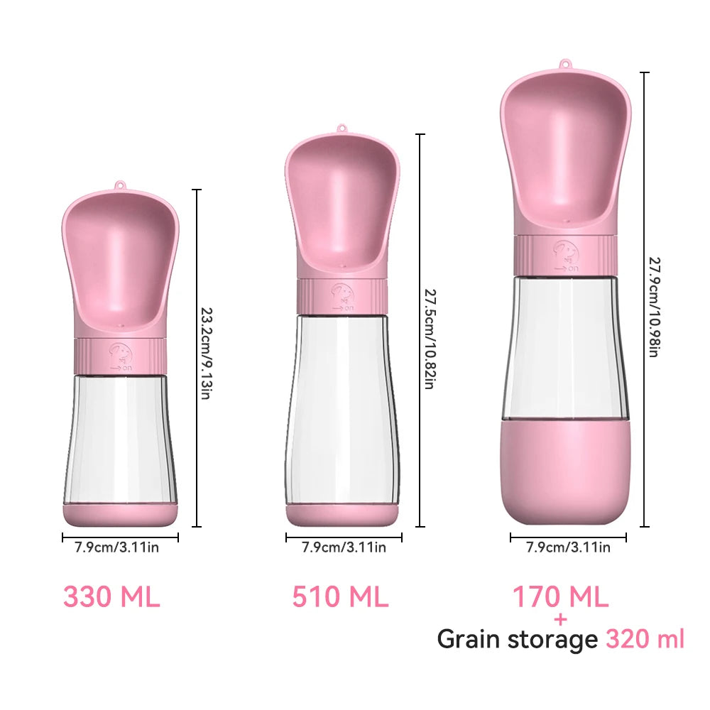 Portable Dog Water Bottle With Double Seal Travel Dispenser