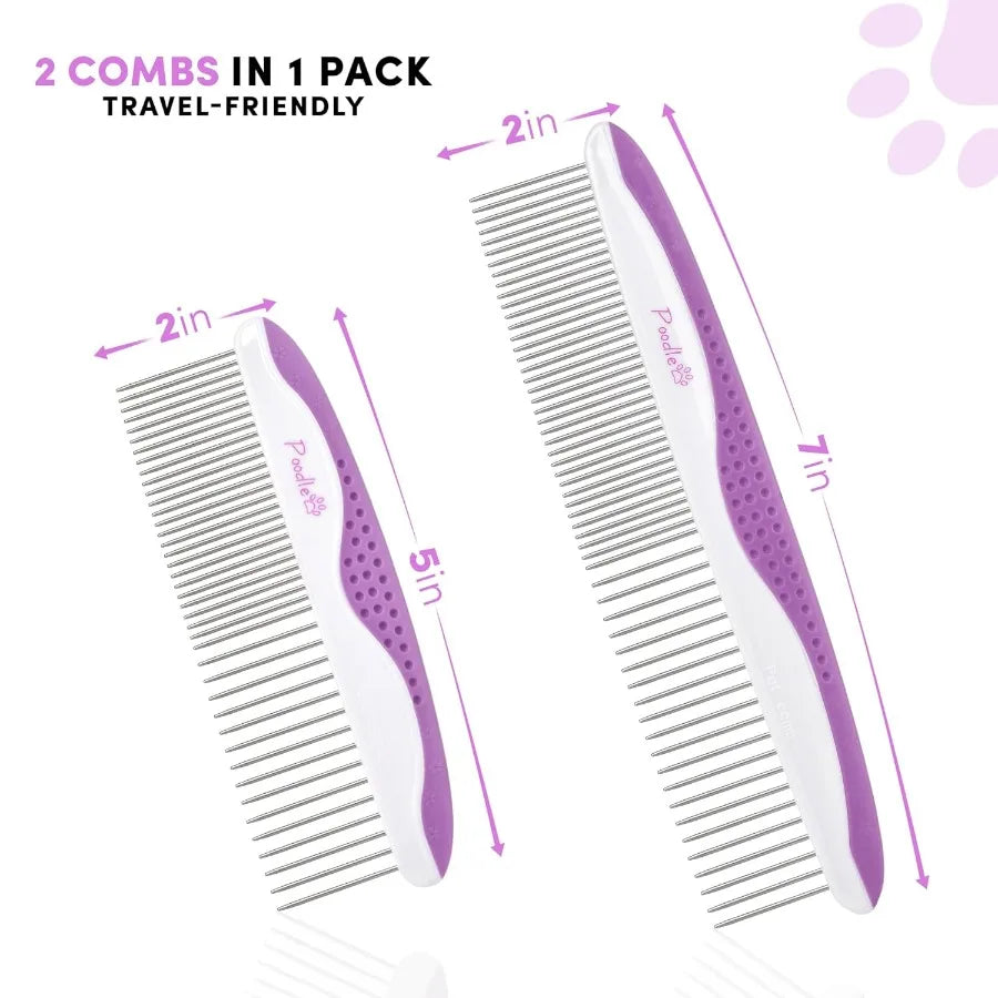 Hign-concerned Poodle Dog Grooming Comb Set Stainless Steel