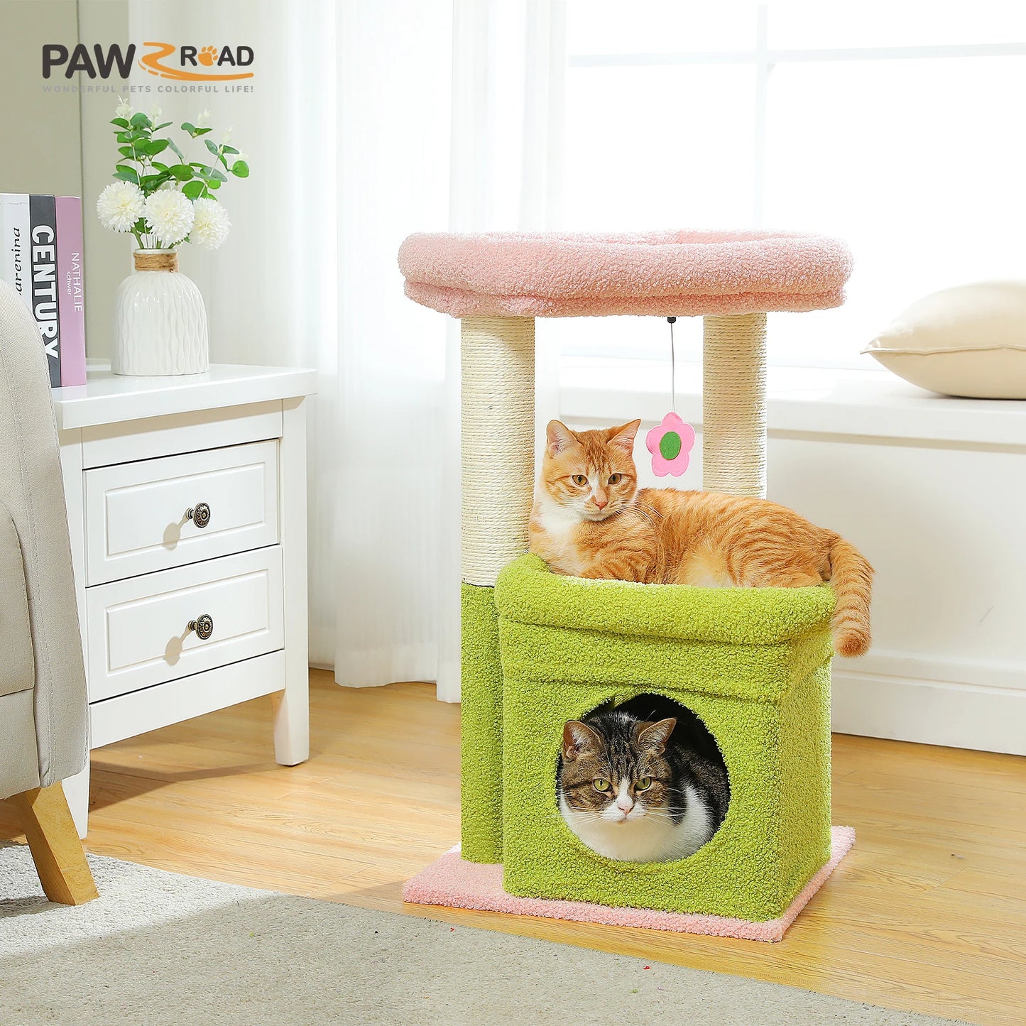 PEQULTICN Cat Tree Tower With Cozy Condo And Plush Perch
