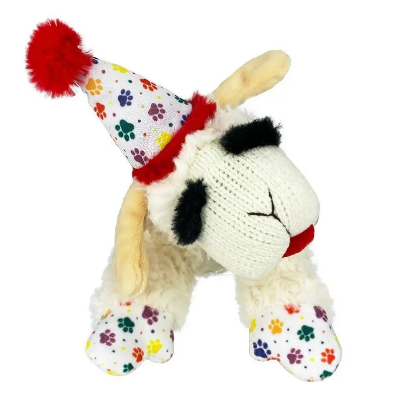 Care Birthday Lamb Chop Dog Toy Soft Plush Squeaky Chew