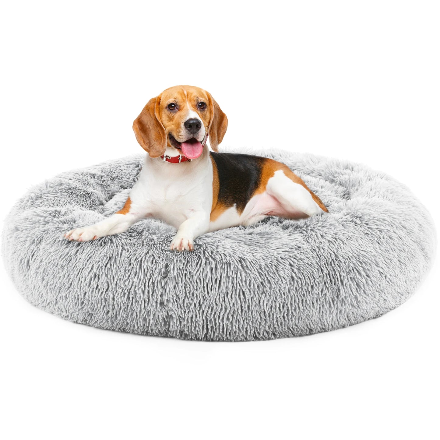 JHK Calming Dog Bed Washable Anti Slip Plush Faux Fur