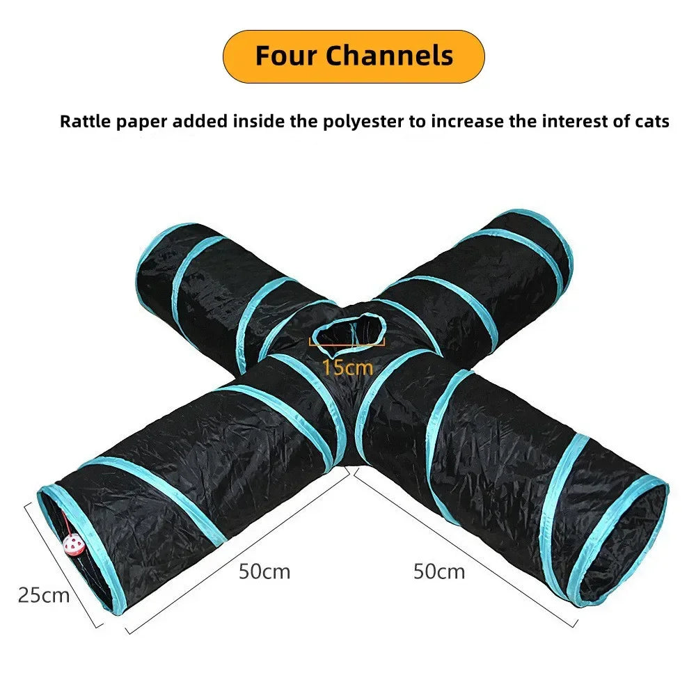 Collapsible Cat Tunnel Toy For Indoor Play S T Pass