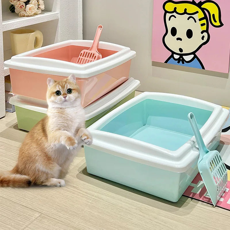 Choice Cat Litter Box Thickened Rectangle Semi Enclosed