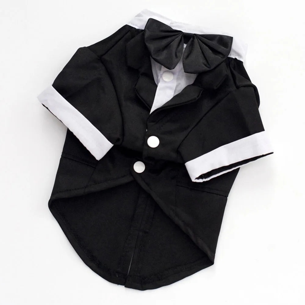 CN Zhejiang Dog Tuxedo Bow Tie Shirt Formal Pet Attire