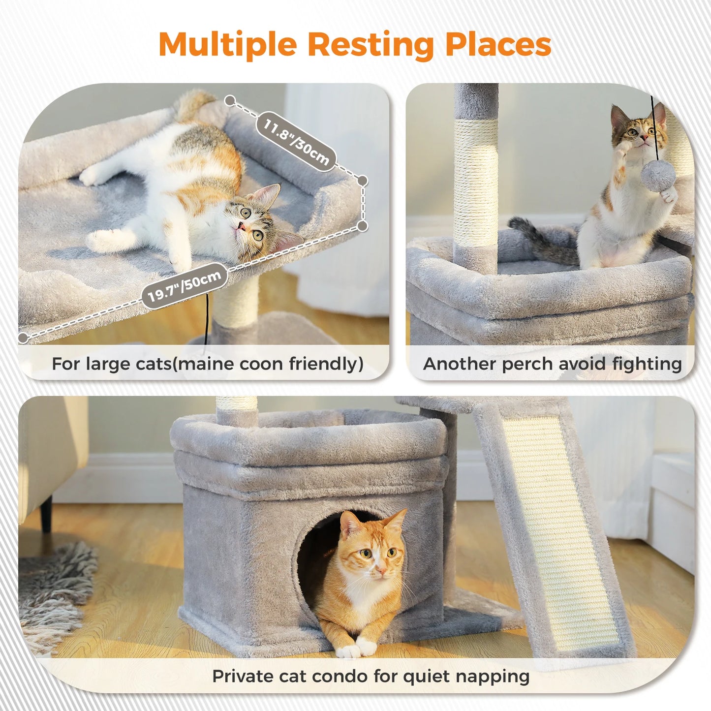 PAWZ Road Cat Tree Indoor Tower With Sisal Scratching Pad