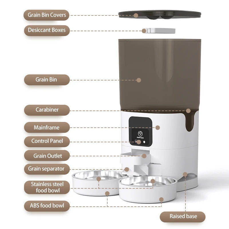 PAPIFEED Smart Double Bowl Cat Dispenser With WiFi Timer