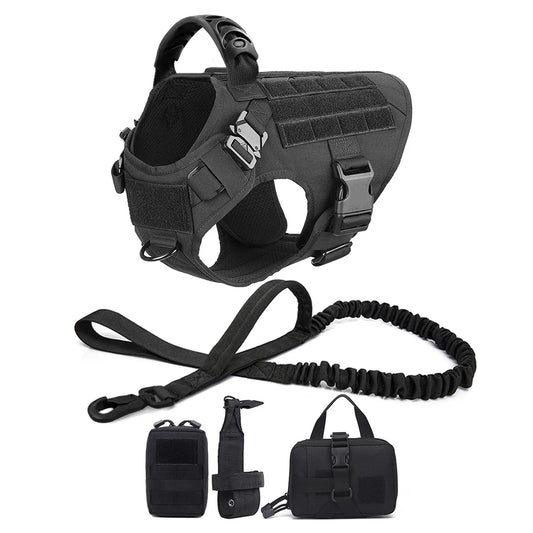 PETRAVELCN Military Dog Harness Vest Set For Training