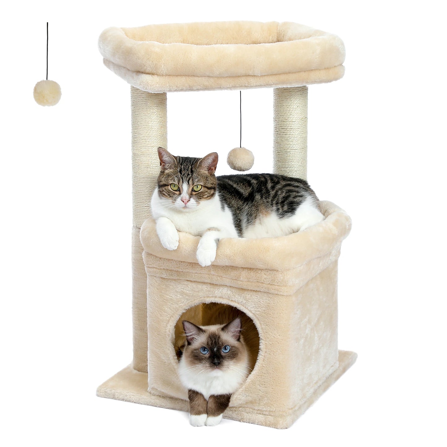 PEQULTICN Cat Tree Tower With Cozy Condo And Plush Perch