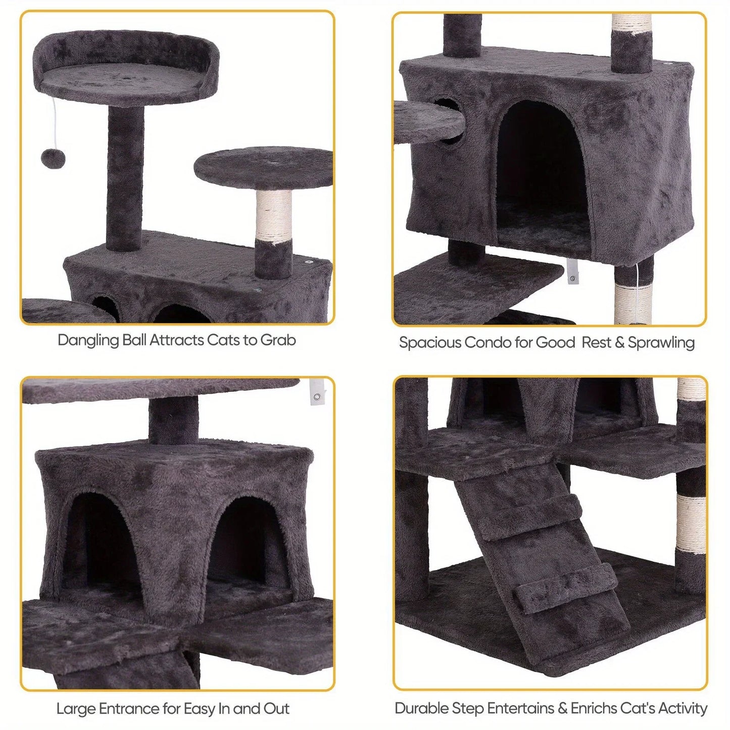 Three Tier Cat Tree Condo Tower Cat Activity Center