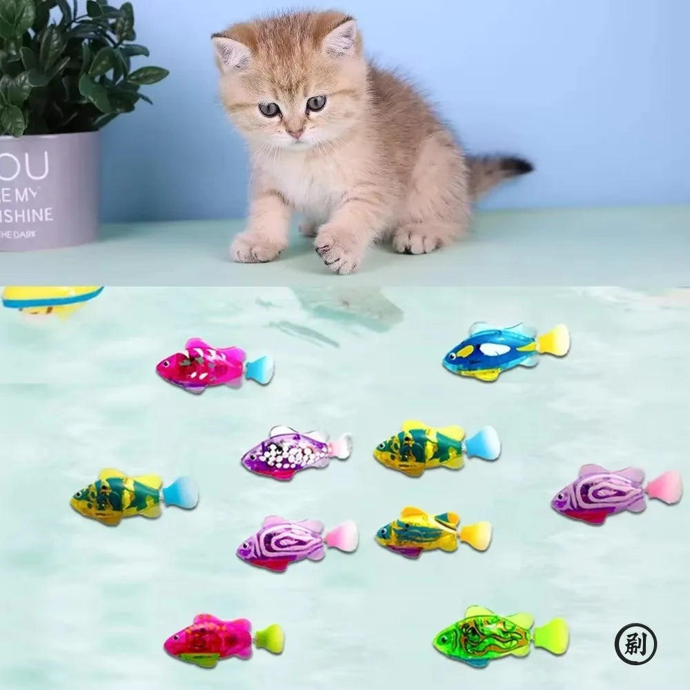 CN LED Inductive Swimming Robot Fish Cat Toy Glowing