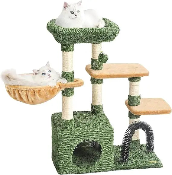 Cactus Cat Tree For Indoor Cats Multi Level Tower Hammock
