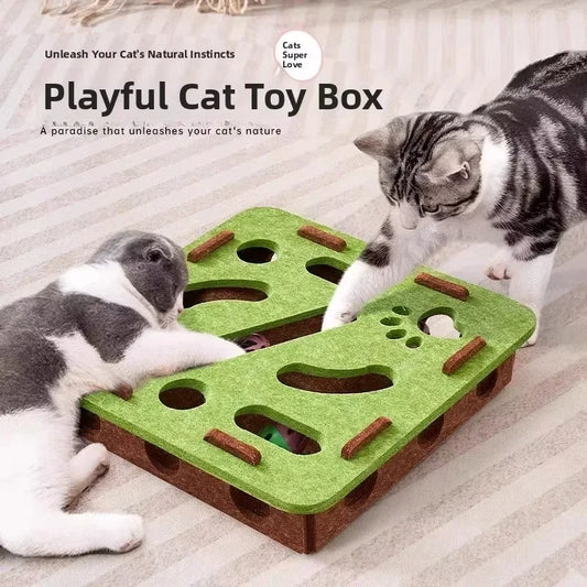 Hign Concerned Cat Puzzle Toys Felt Puzzle Box Indoor Fun