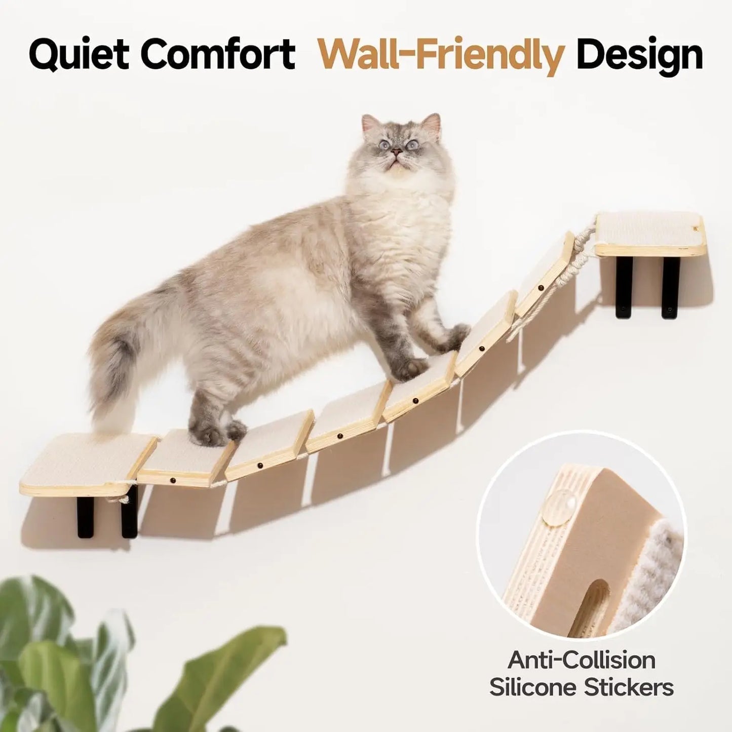 Mewoofun Cat Bridge Wall Mounted Climbing Shelves For Cats