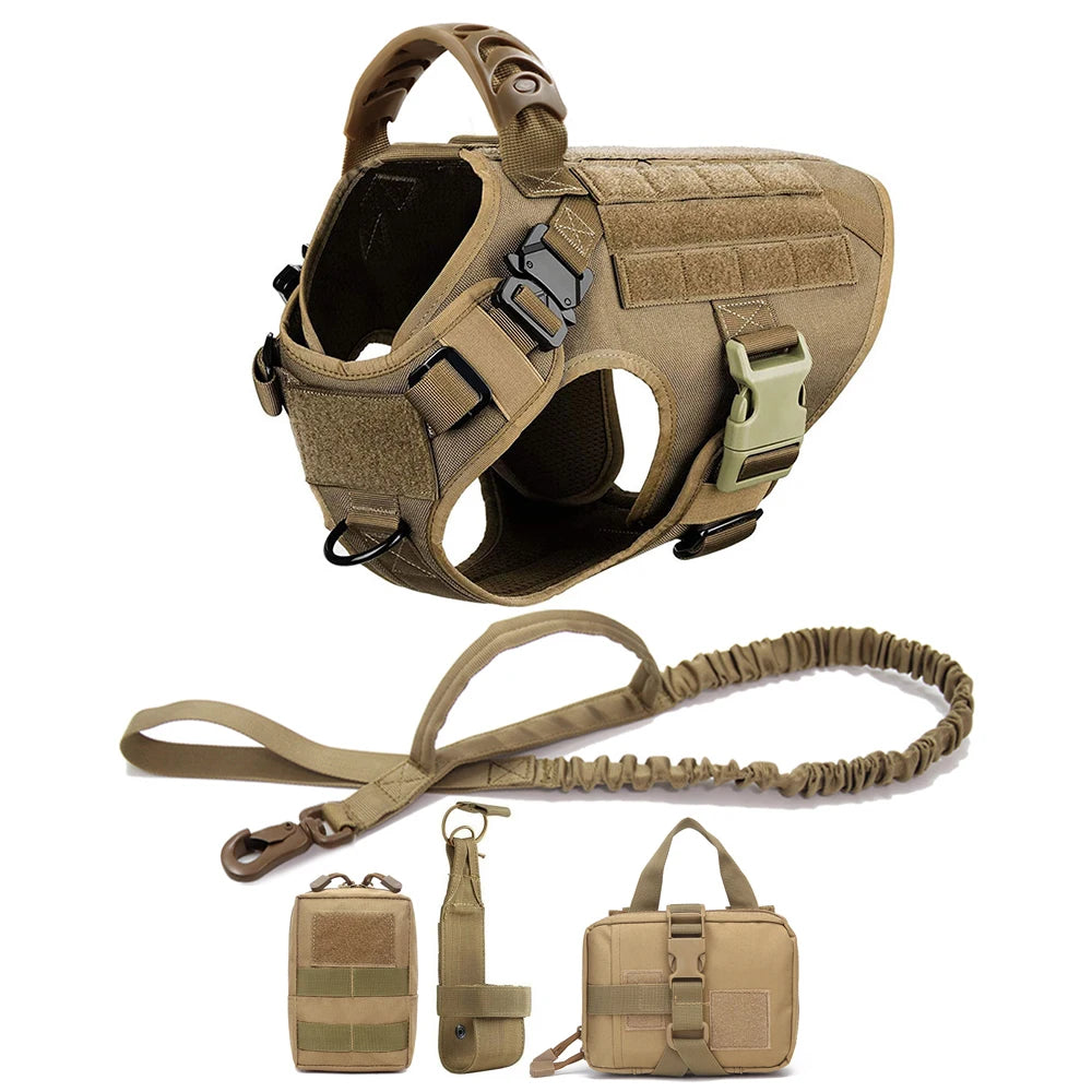 PETRAVELCN Military Dog Harness Vest Set For Training