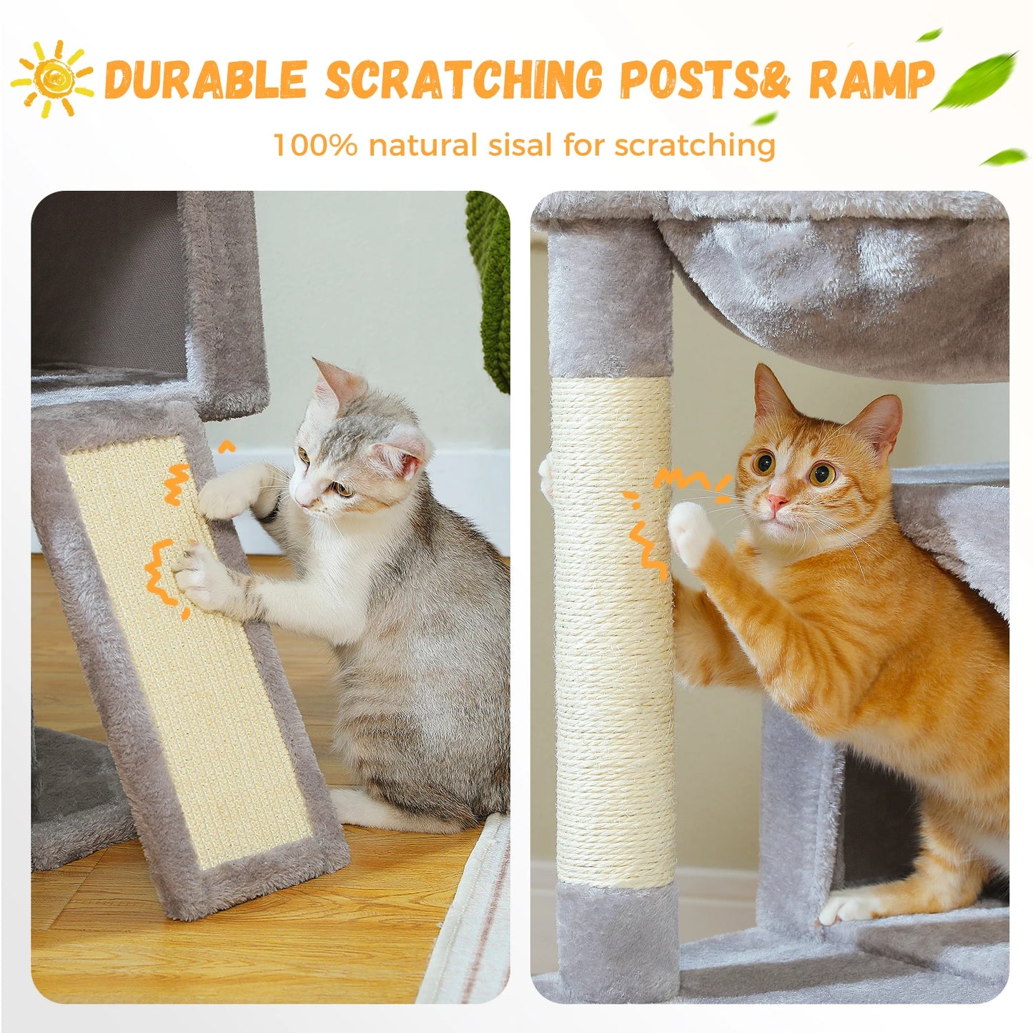 PEQULTICN Large Cat Tree Indoor Multi Level With Condos