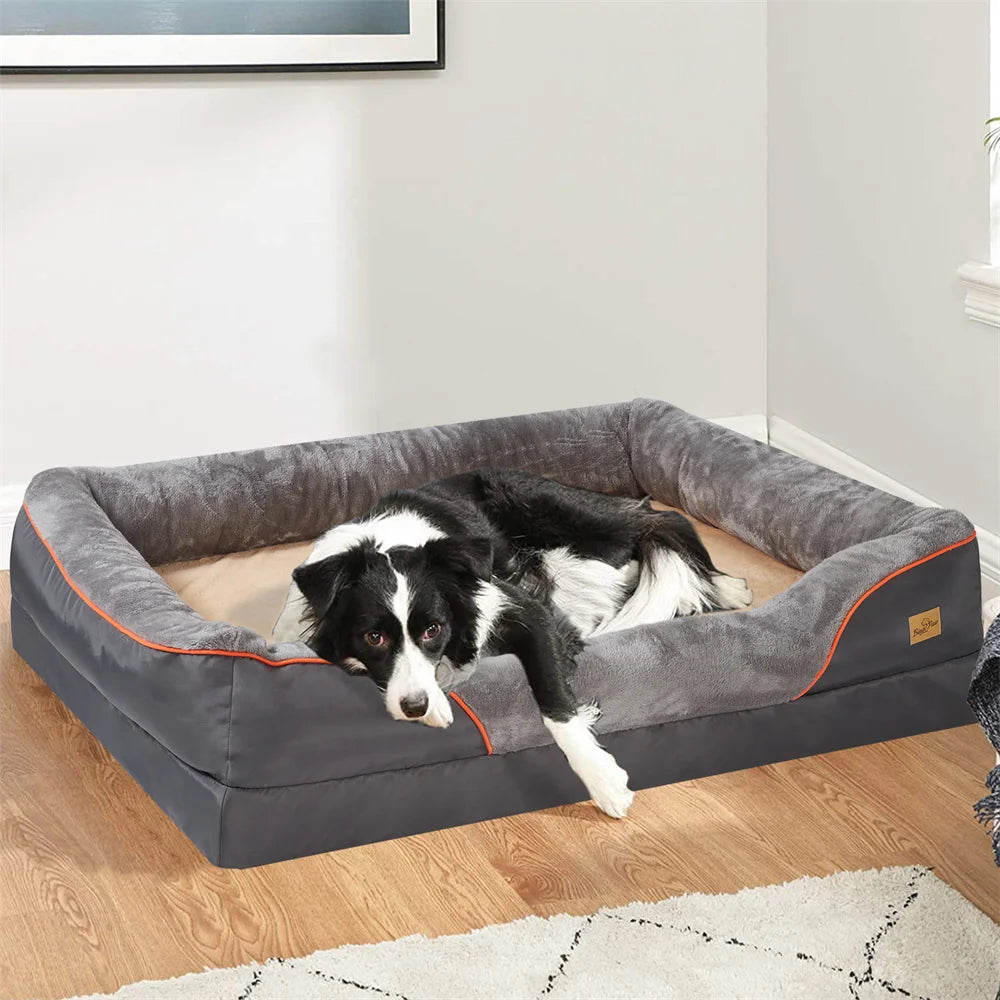BORWARTC Orthopedic Memory Foam Dog Bed Removable Cover