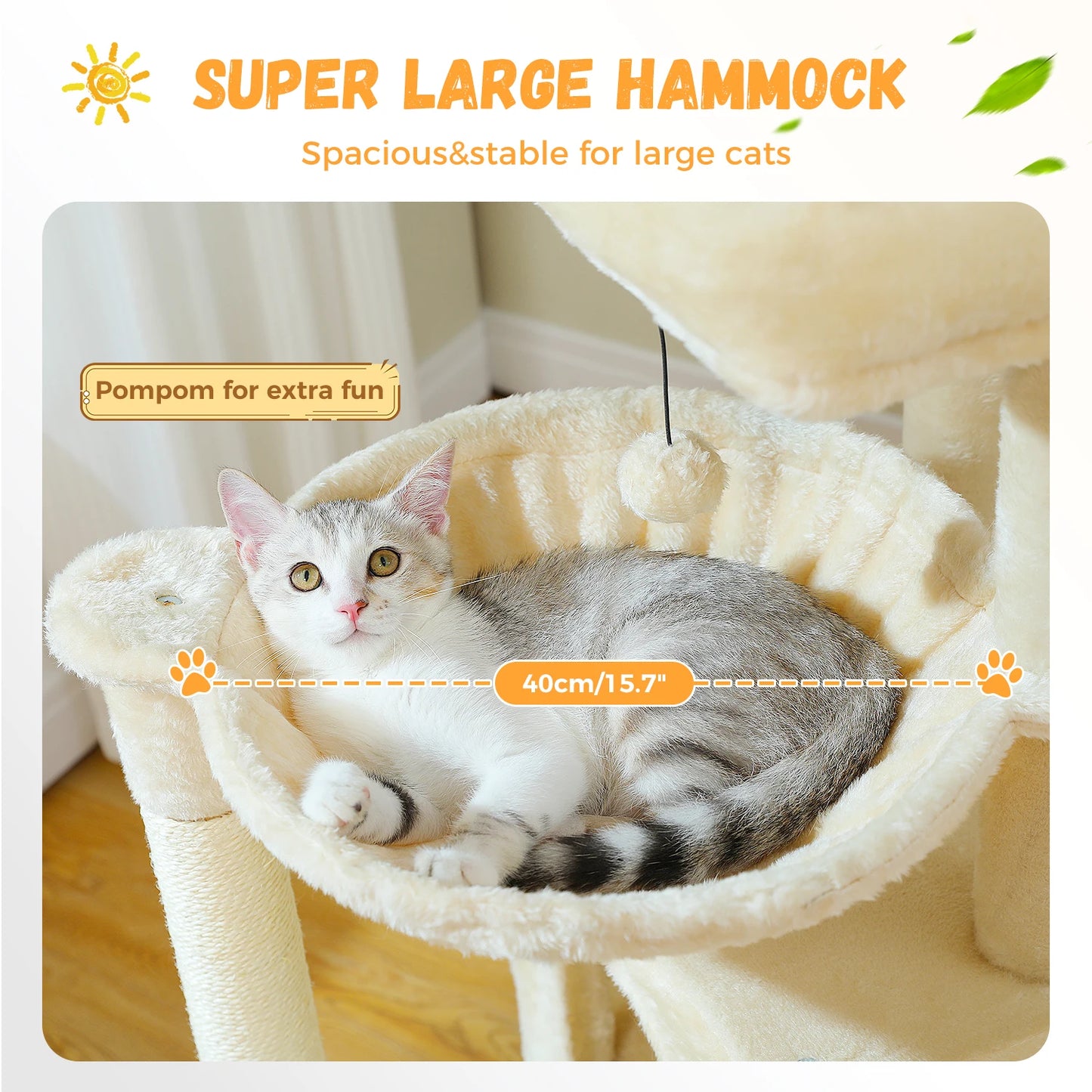 PEQULTICN Large Cat Tree Indoor Multi Level With Condos