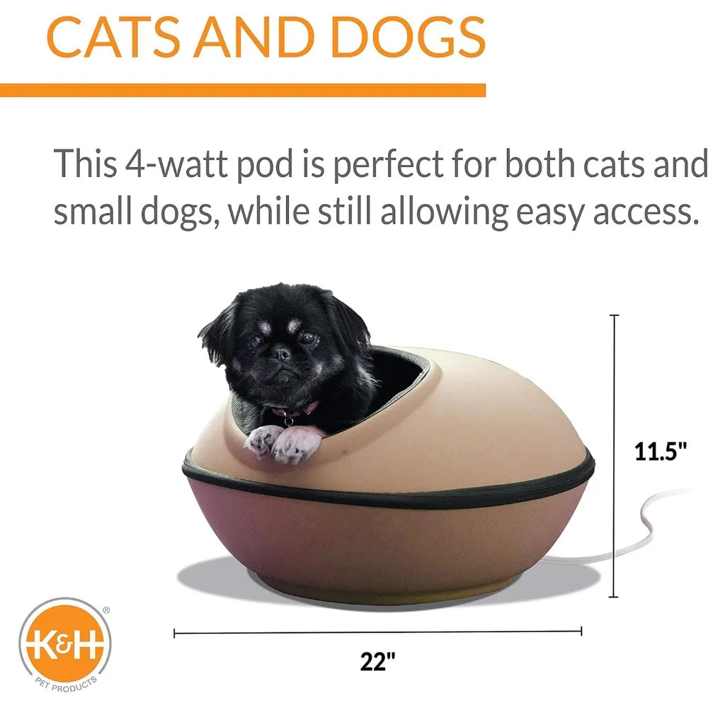 KH Pet Products Heated Cat Bed Dream Pod Indoor Cave