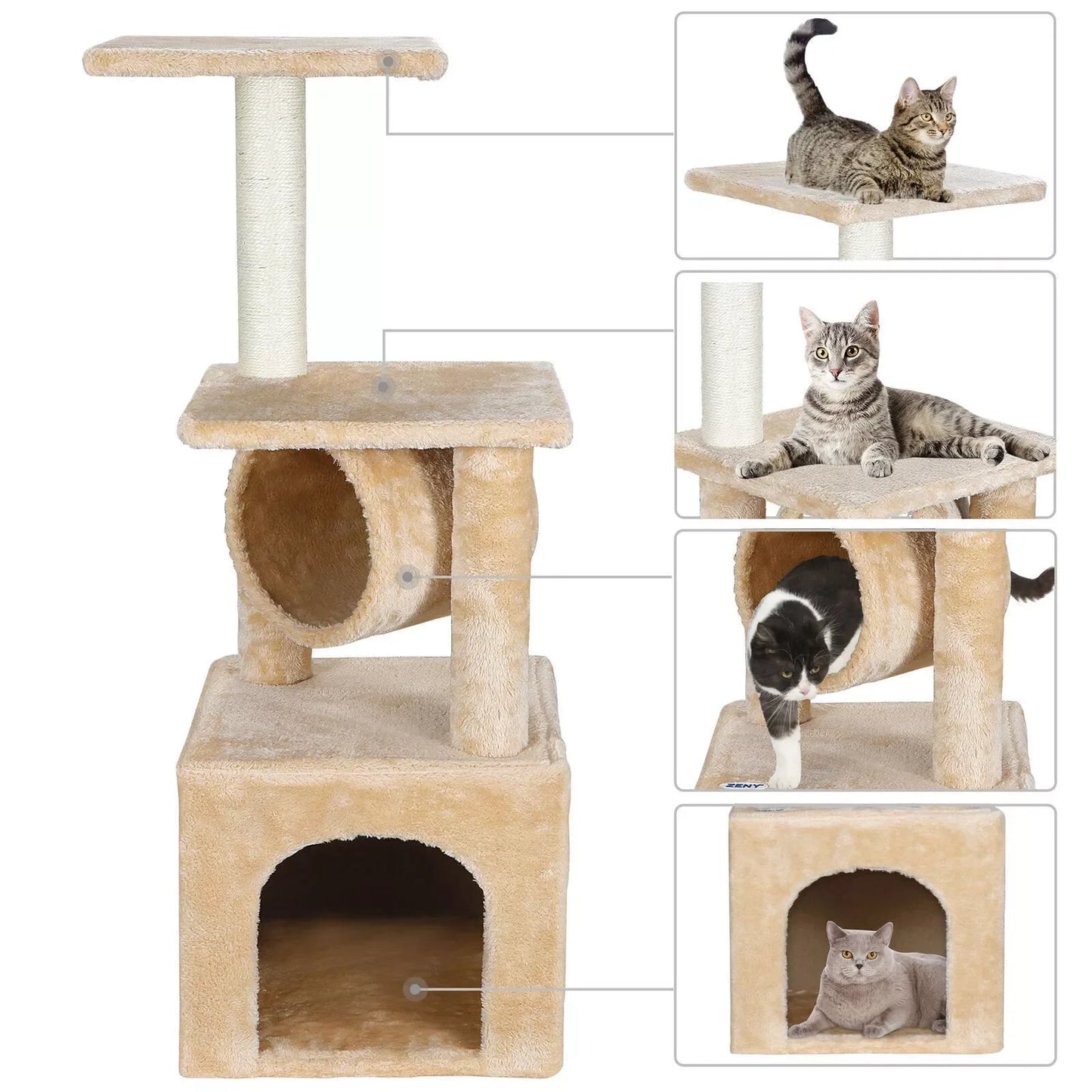 Three Tier Cat Tree Condo Tower Cat Activity Center