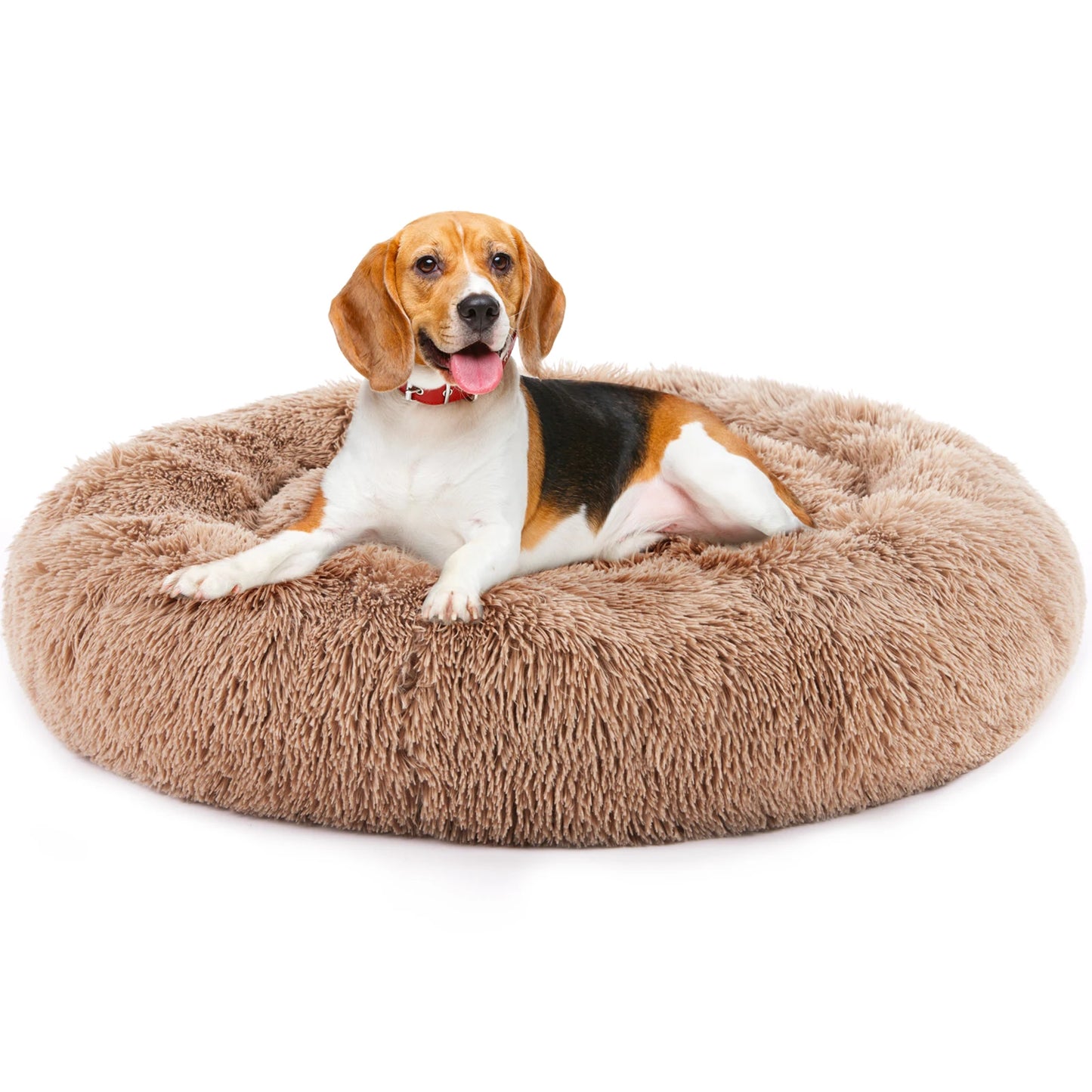 JHK Calming Dog Bed Washable Anti Slip Plush Faux Fur