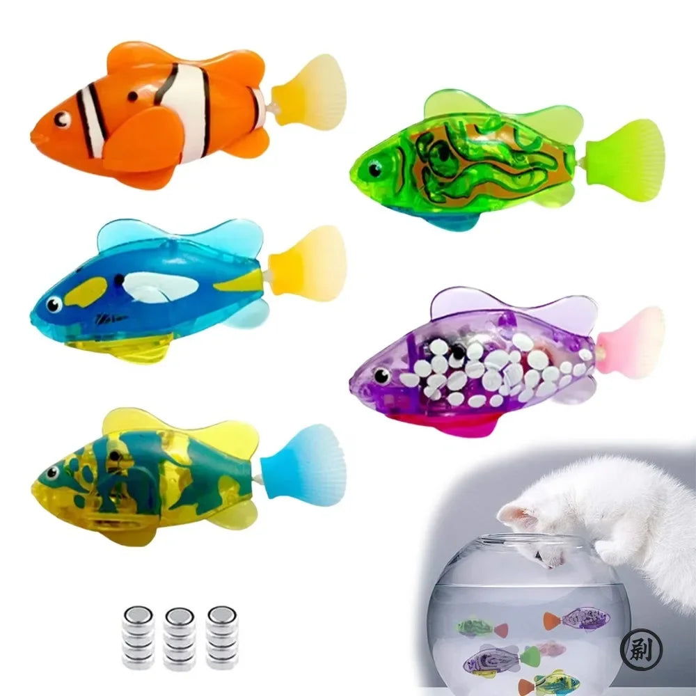 CN LED Inductive Swimming Robot Fish Cat Toy Glowing