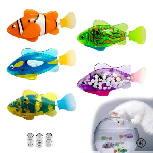 CN LED Inductive Swimming Robot Fish Cat Toy Glowing