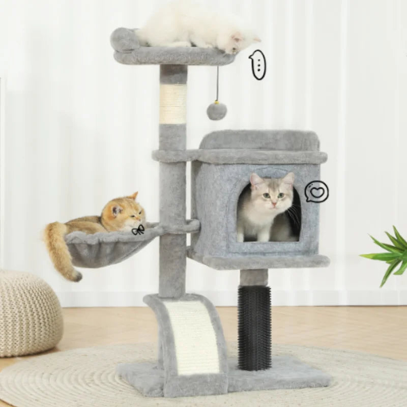 Hoopet Four Tier Cat Tree With Scratching Post Hammock