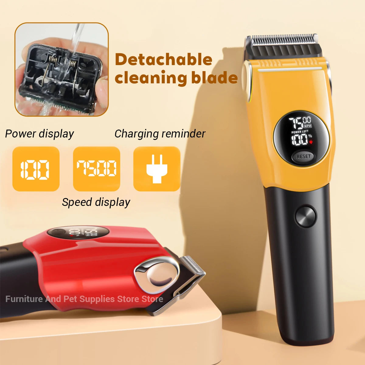 Hign Concerned Cordless Dog Hair Trimmer Low Noise Clipper