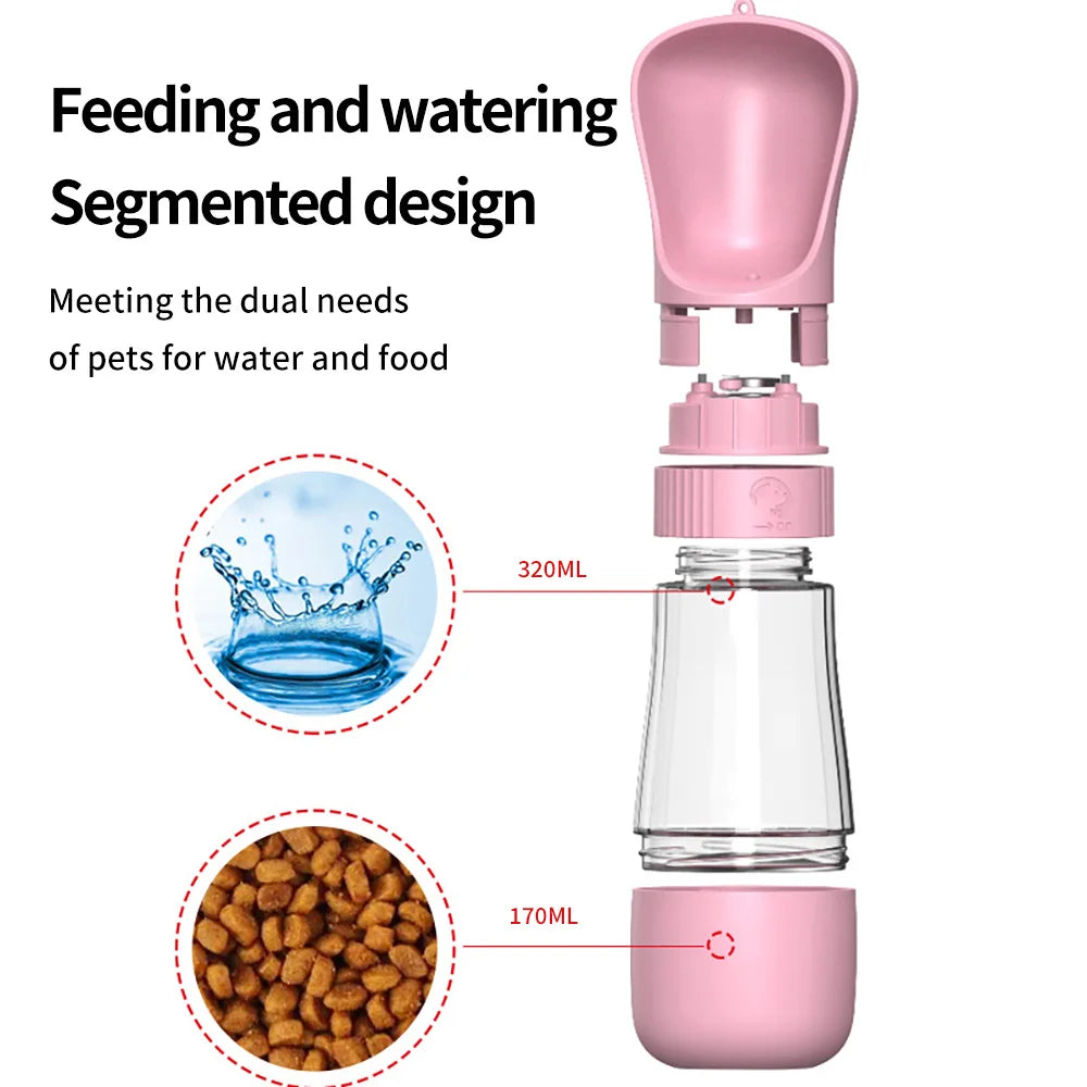 Portable Dog Water Bottle With Double Seal Travel Dispenser