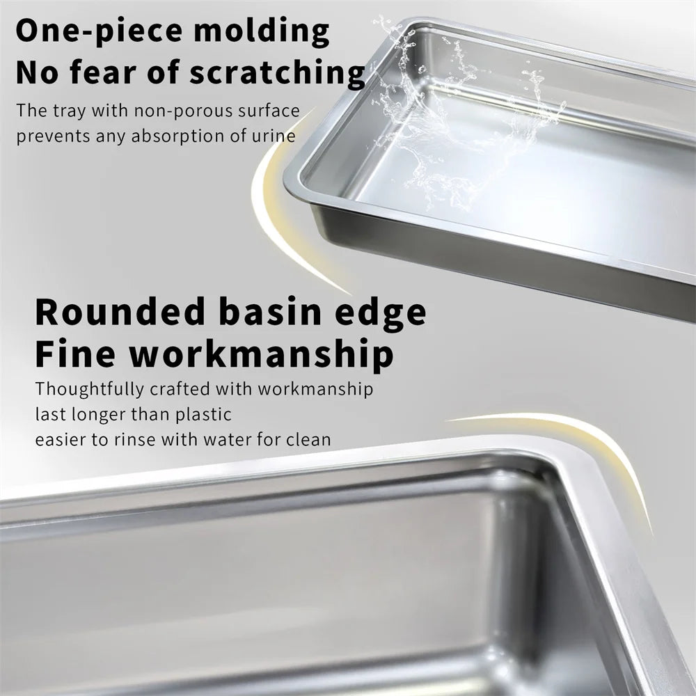 Feature Enclosed Stainless Steel Cat Litter Box Lid Incl