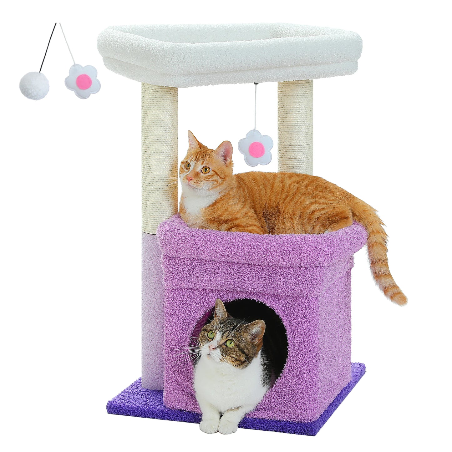 PEQULTICN Cat Tree Tower With Cozy Condo And Plush Perch