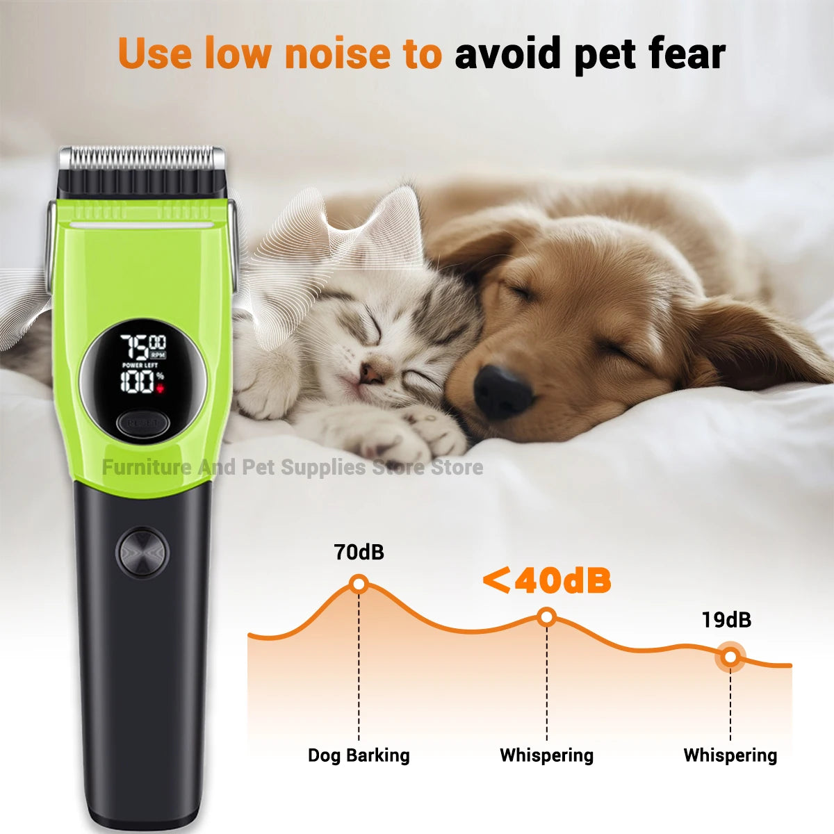 Hign Concerned Cordless Dog Hair Trimmer Low Noise Clipper