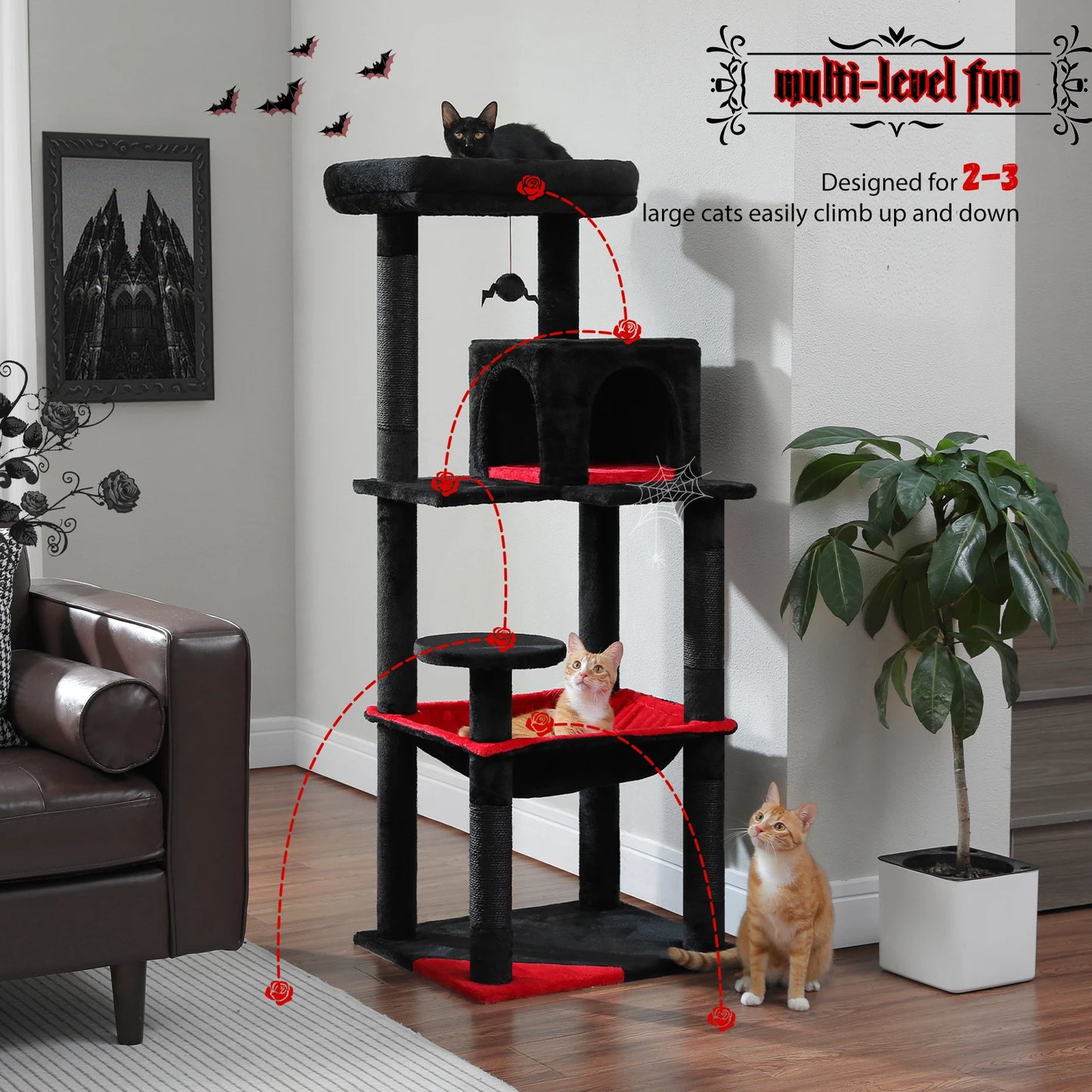 PAWZ Road Cat Tree Indoor Cozy Condo Tower With Hammock