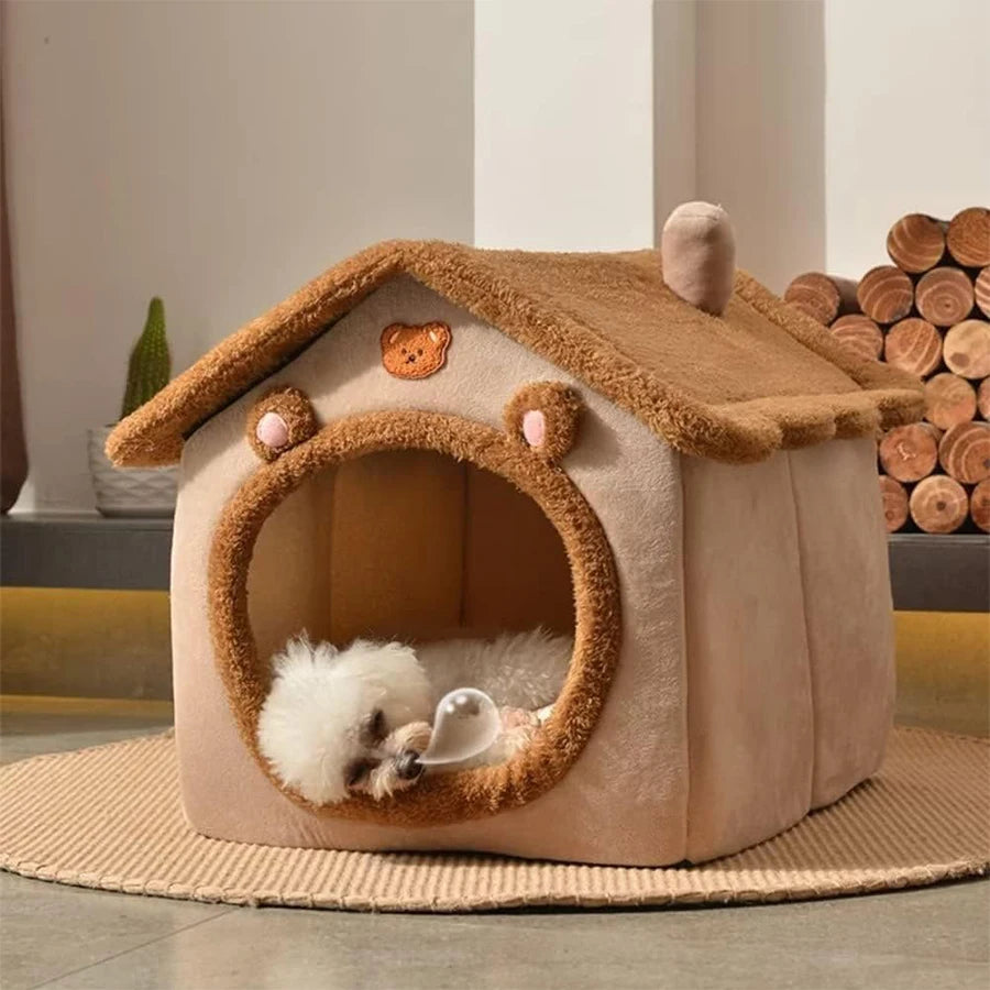 Fujian Cartoon Foldable Pet House Removable Washable Bed