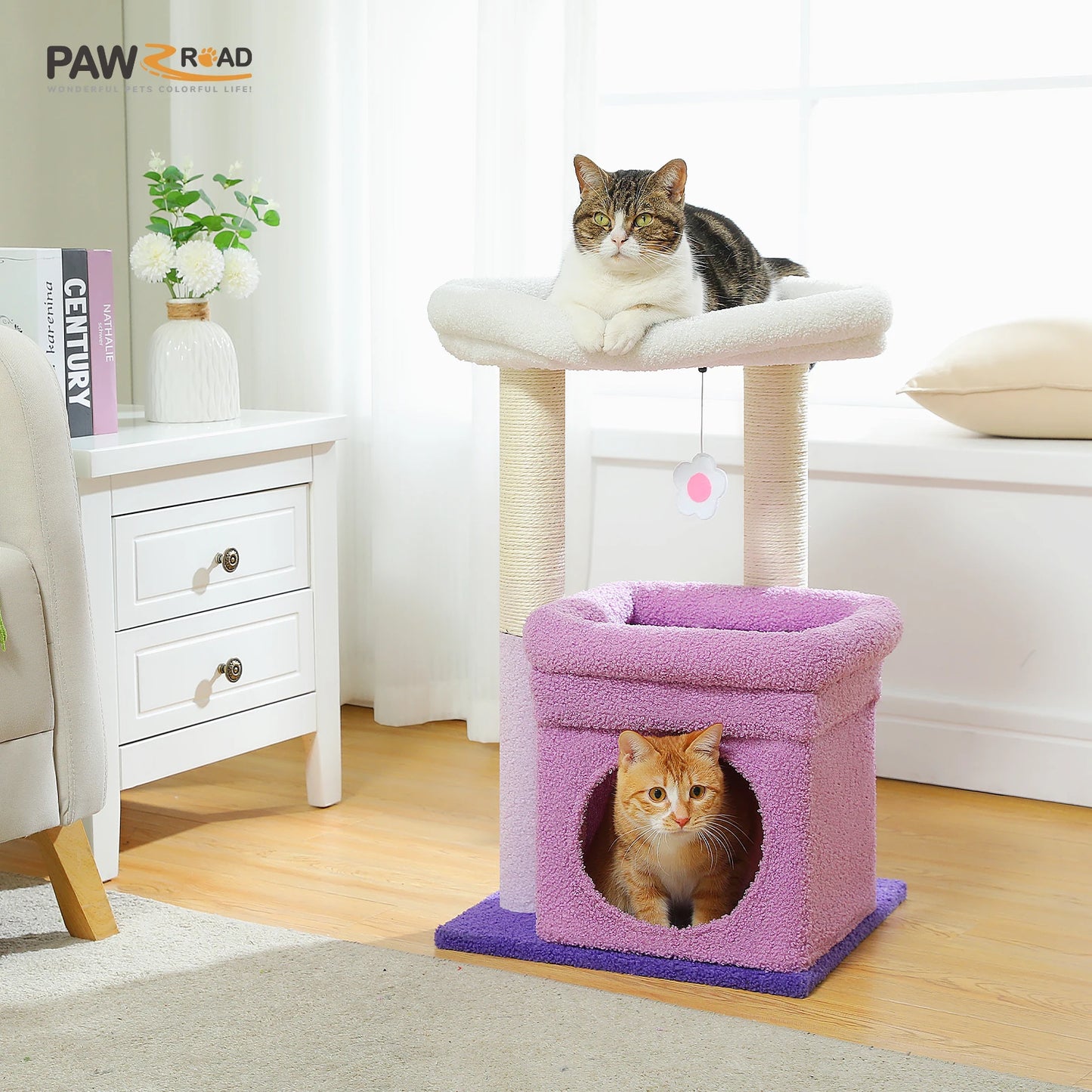 PEQULTICN Cat Tree Tower With Cozy Condo And Plush Perch