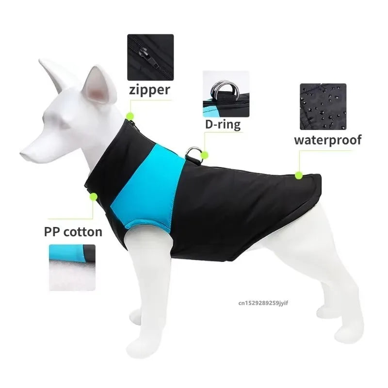 Winter Waterproof Padded Pet Vest Coat For Dogs And Cats