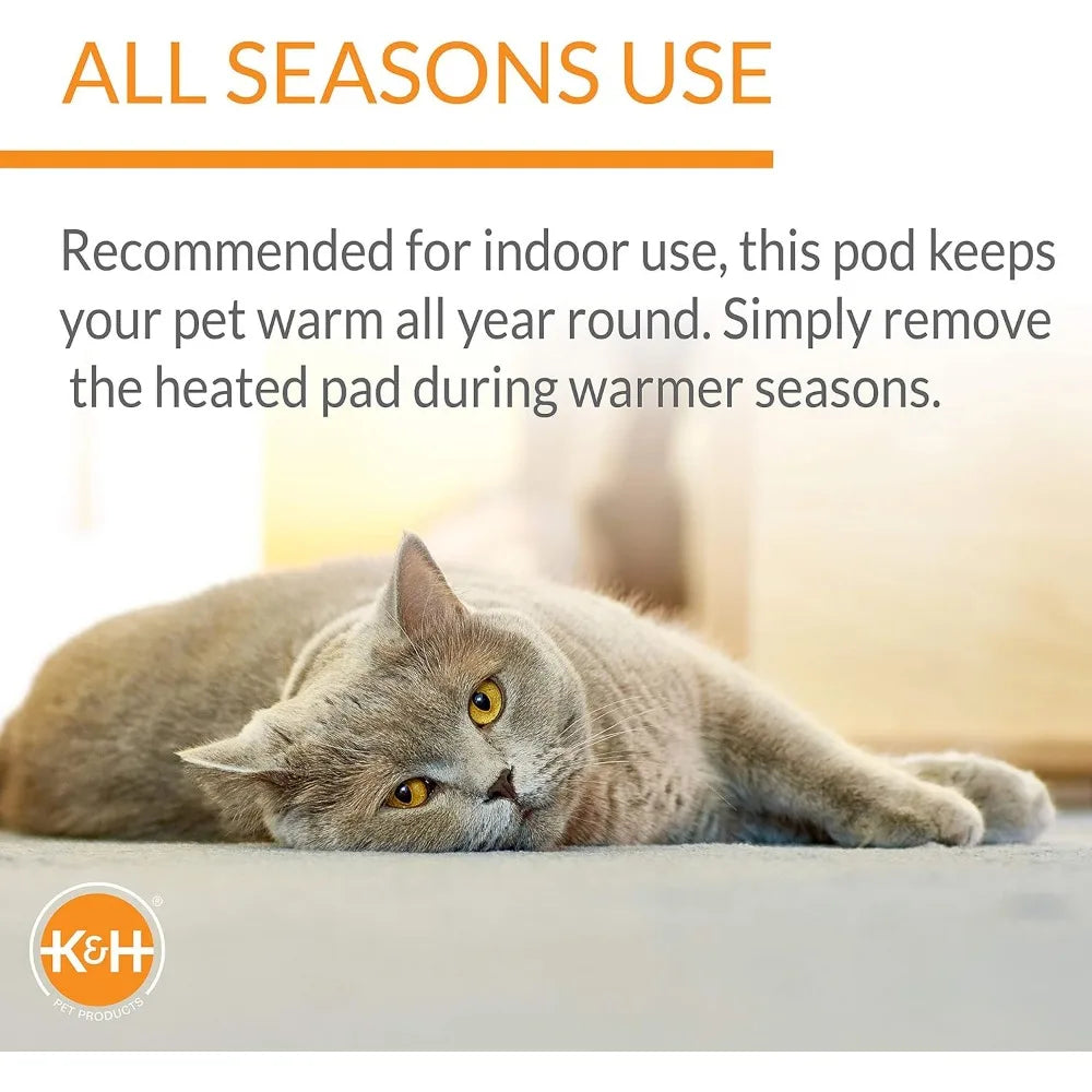 KH Pet Products Heated Cat Bed Dream Pod Indoor Cave