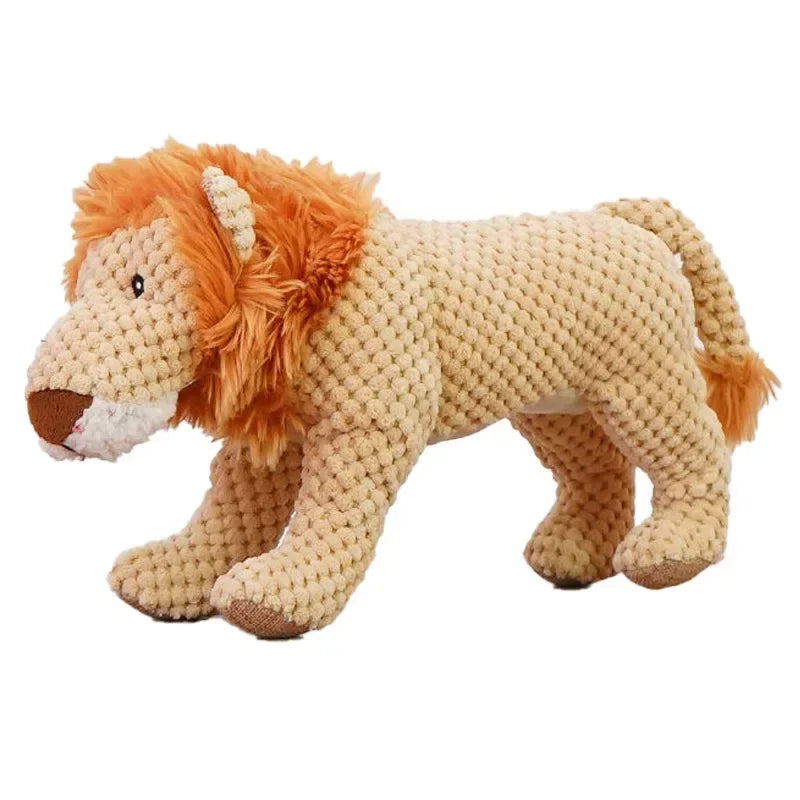 Hign-concerned Squeaky Dog Toys Lion Dinosaur Plush Chew
