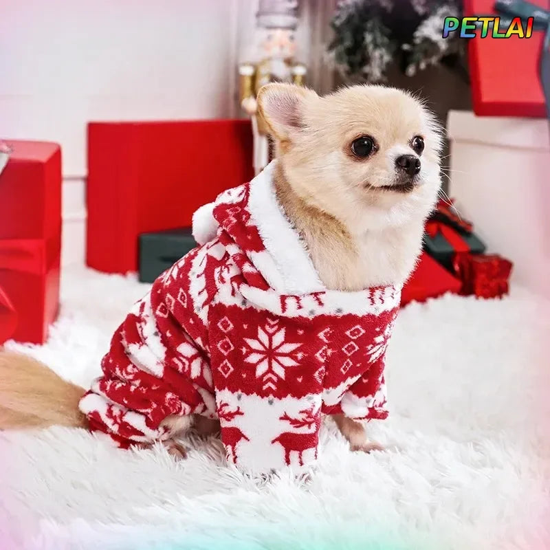 High-concerned Christmas Dog Fleece Coat Warm For Autumn Winter