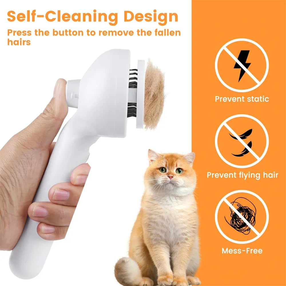 Hign-concerned 3 In 1 Cat Dog Steam Brush Self Cleaning