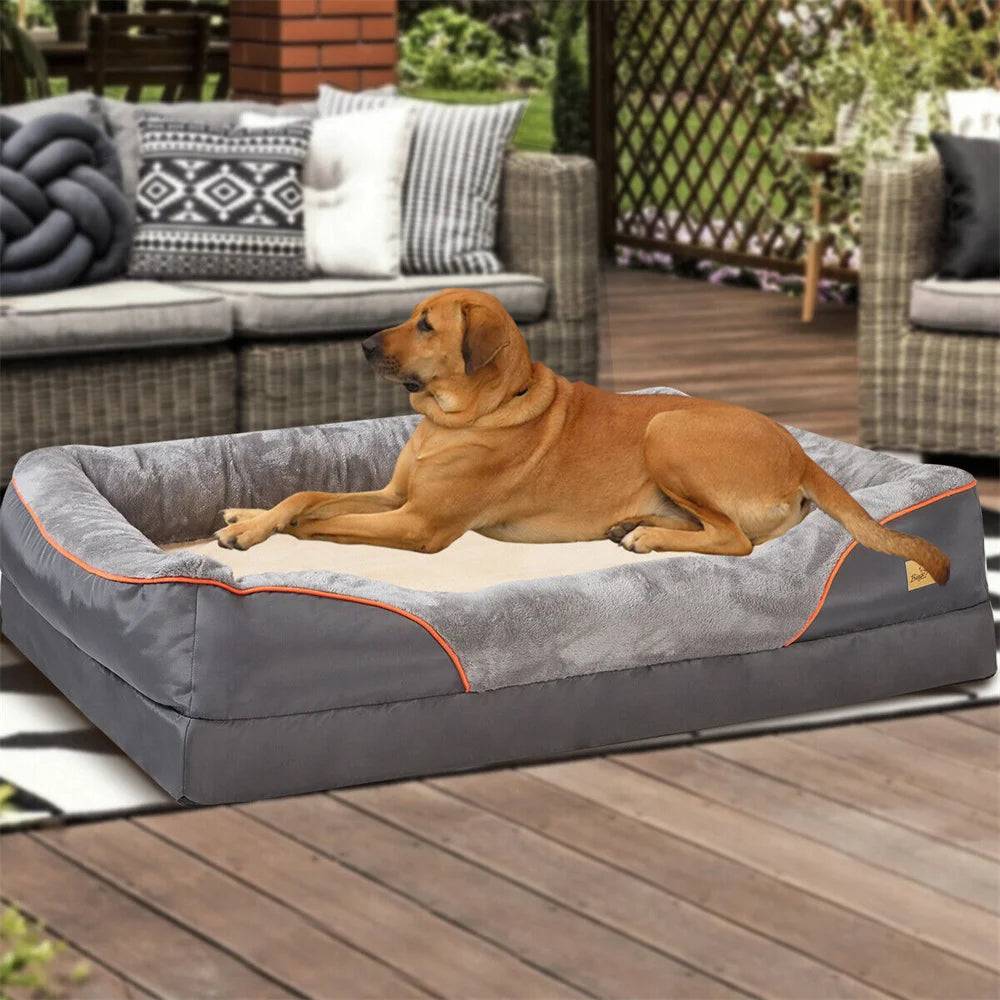 BORWARTC Orthopedic Memory Foam Dog Bed Removable Cover