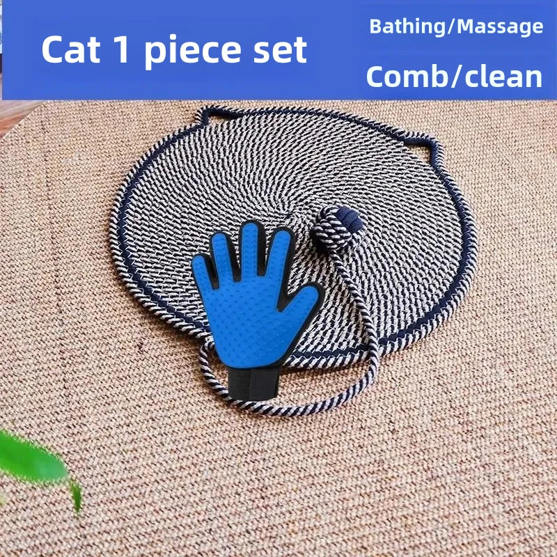 Hign Concerned Cat Grooming Kit Scissors Brush Gloves Comb
