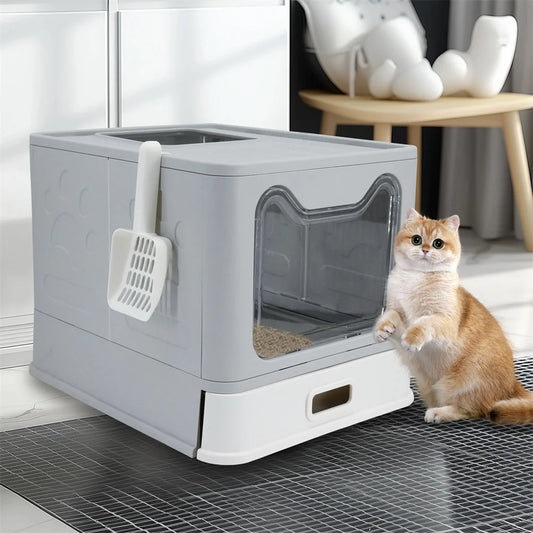 Feature Enclosed Stainless Steel Cat Litter Box Lid Incl