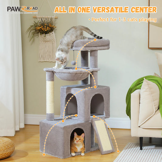 PEQULTICN Large Cat Tree Indoor Multi Level With Condos