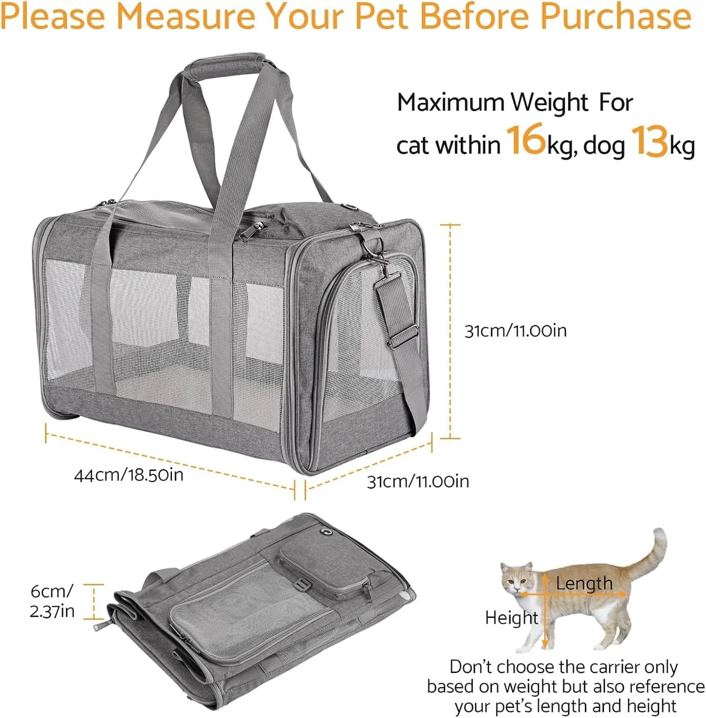 Aplus Airline Approved Pet Carrier for Cats and Dogs