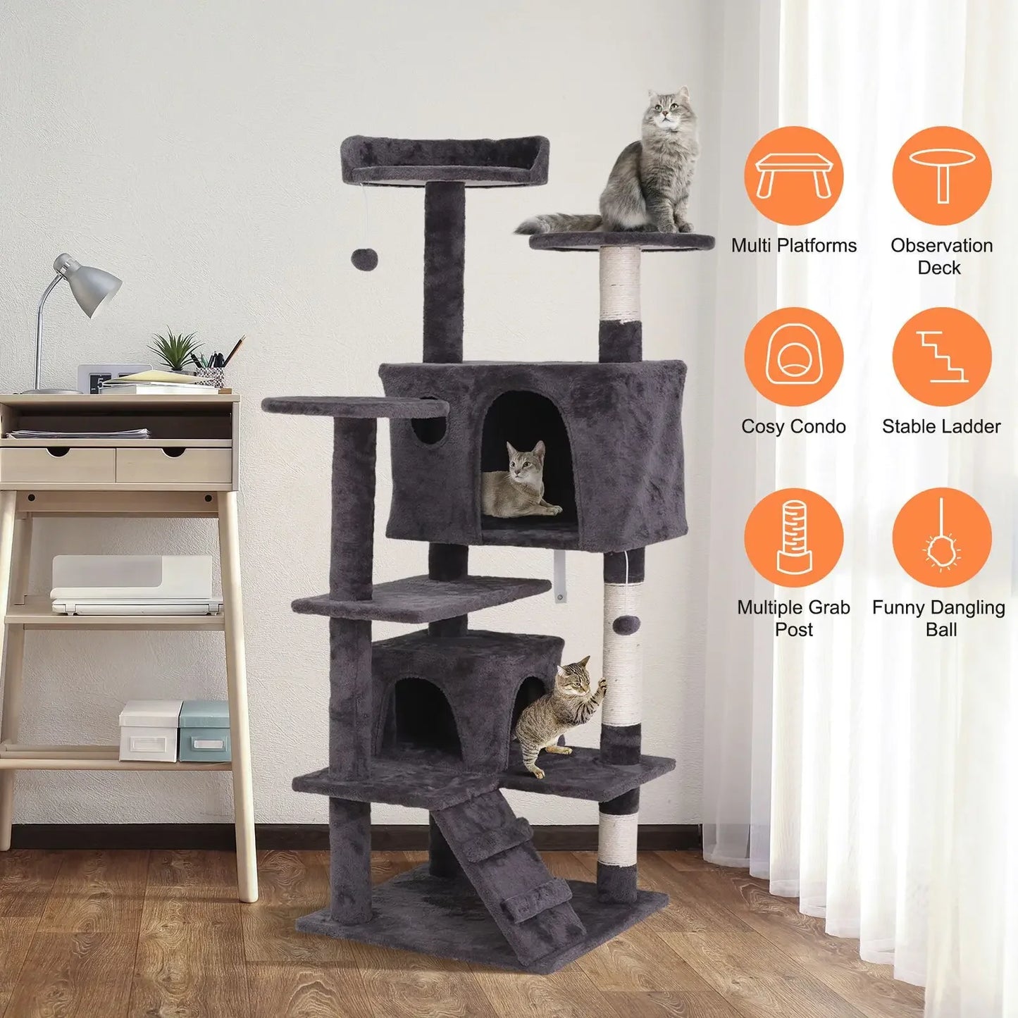 Three Tier Cat Tree Condo Tower Cat Activity Center
