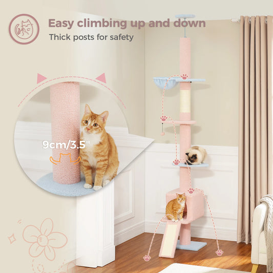 PEQULTICN Cat Tree Tall Indoor Condo With Scratching Post