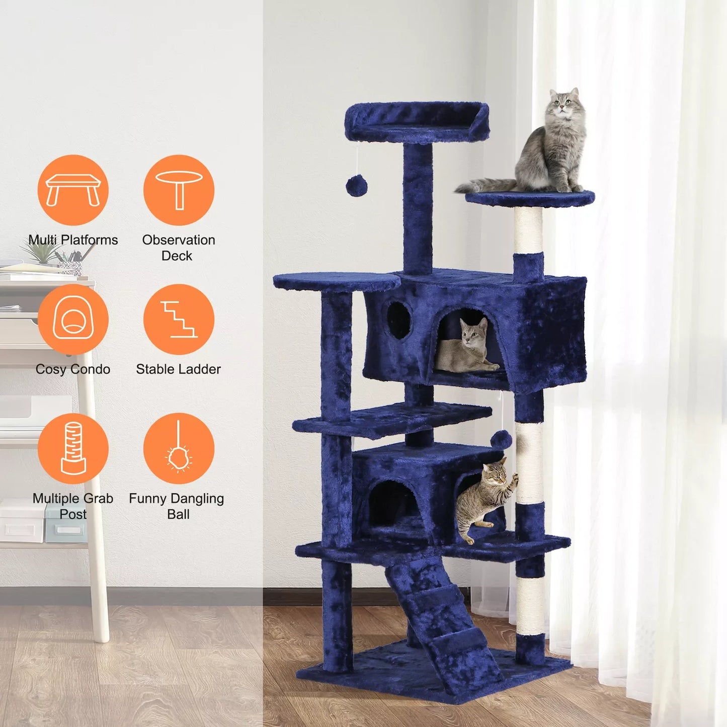Three Tier Cat Tree Condo Tower Cat Activity Center