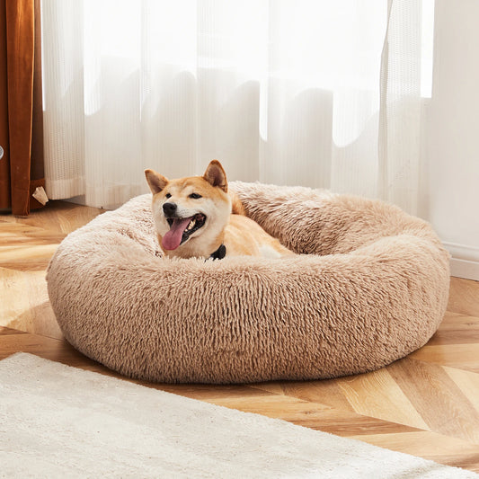 JHK Calming Dog Bed Washable Anti Slip Plush Faux Fur